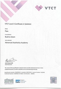 VCTC level 3 certification