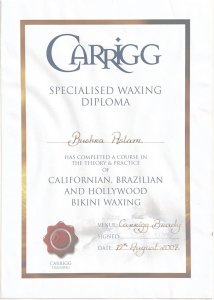 specialised waxing diploma